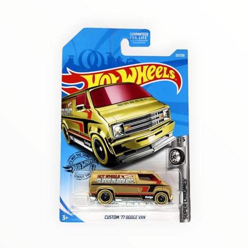 Hot Wheels 2019 Super Chromes Custom '77 Dodge Van miniatura 2