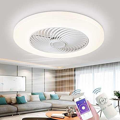ZAANU Luz de Techo LED con Ventilador Luces de Ventilador de Techo 40W Luces de Ventilador de Techo Regulables con luz de Control Remoto Iluminación de Ventilador Moderna para Sala de es