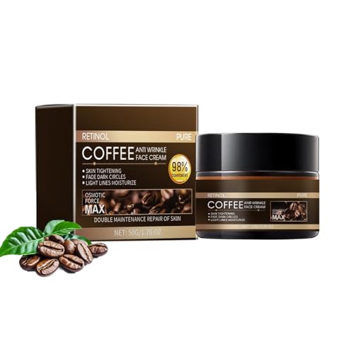 Crema facial con cafeína, aceite de café contra arrugas, crema de retinol para la cara, crema hidratante con retinol y cafeína, crema antiarrugas, reparación profunda y retrasa el envejecimiento