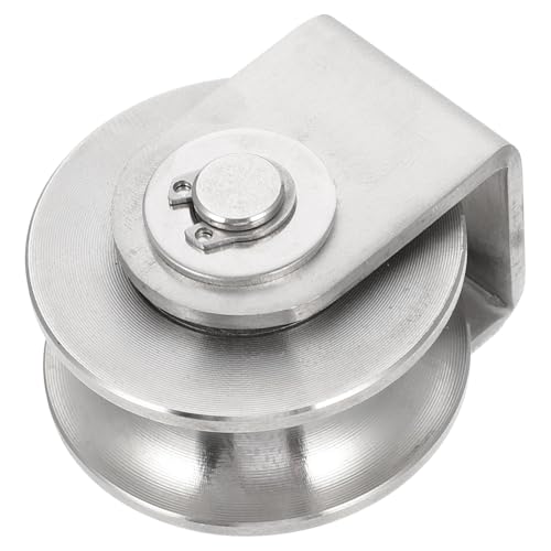 SHINEOFI Stainless Steel U-Type Fixed Pulley with High Hardness and Non-Deformed Sturdy Design for Wire Rope Lifting and Industrial Material Handling