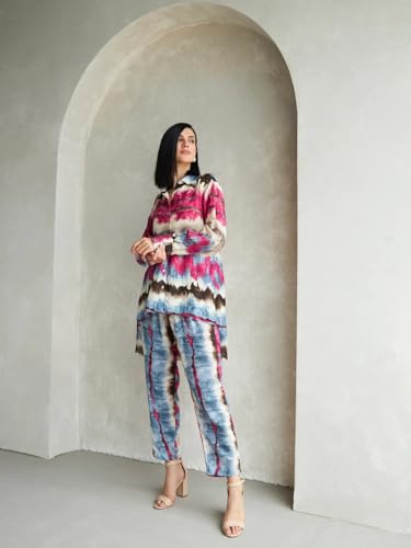 Image of Leriya Fashion Rayon Ethnic Co Ord Set for Women Stylish | Paisley Printed Cord Set | Long Straight Shirt Kurta With Pant Set For Women | Kurta Sets for Woman