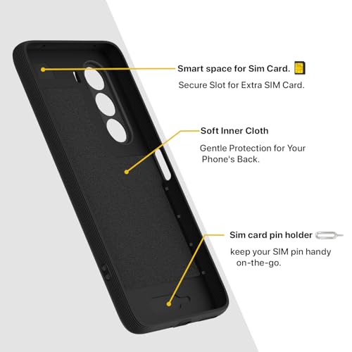 Image of Pikkme Back Cover for OnePlus Nord CE 6 Lite 5G Camera Protection 3D Hexa Cube Design Silicone Protective Bumper Case (Black)