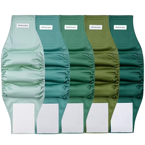 Image of 5 Pack Dog Diapers Male Reusable Belly Bands Washable for Large Male Dogs, High Absorbency for Puppy & Doggy, Size XL