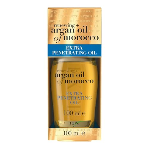 OGX Argan Oil of Morocco Extra Penetrating Haaröl, besonders intensiv pflegendes Haarserum mit Arganöl und Seidenprotein, feuchtigkeitsspendendes Haarpflege Öl für trockenes, sprödes Haar (100 ml)