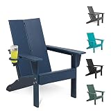 INTOBOO Modern Curveback Adirondack Chair, Elegant Double Plate Design Lounge Chairs, Recycable HDPE