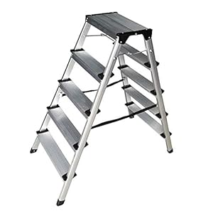 Aluleiter Leiter Trittleiter Haushaltsleiter klappbar 5-stufig 50 x 102 x 103 cm TÜV/GS
