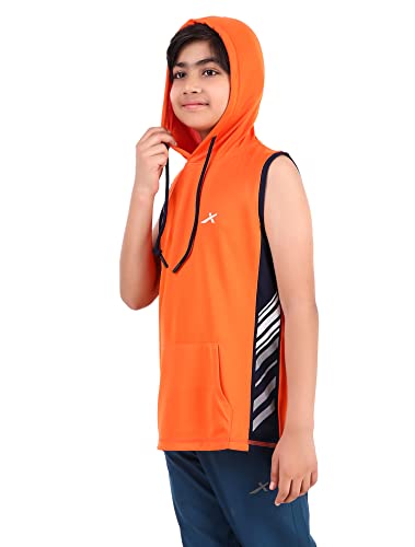 Image of Vector X OKT-228 Kid's Printed Hoodie Boys Sleeveless Hooded Regular Fit T-Shirt