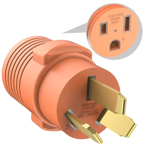 Image of NEMA 10-50P to 6-50R Welder Adapter - 50 Amp 240V 3 Prong Male to 3 Prong Female Power Cord for EV Charger and Generator