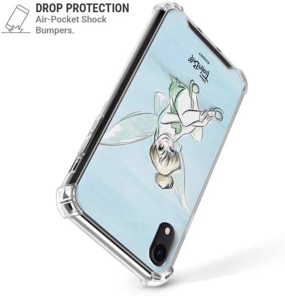 Skinit Clear Phone Case Compatible with iPhone XR - Officially Licensed Disney Tinker Bell Sketch Art Design