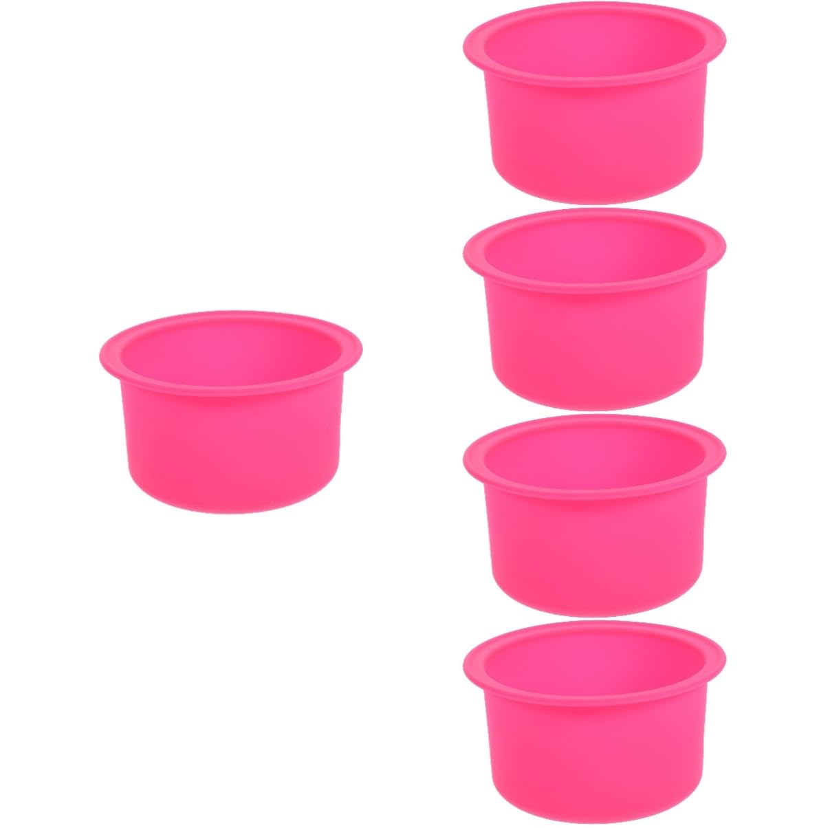 STOBOK 5pezzi Pot Silicone Per Cera Da Depilazione Contenitore Antiaderente e Con Design Sicuro e Pratico Per Cera Fai Da Te Colore Rosa