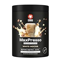 MaxiNutrition MaxPresso White Chocolate Mocha 300g, Protein Kaffee, Whey Coffee Pulver, 21g Eiweiß pro Portion, Zuckerfrei & fettarm, Warm & kalt genießbar