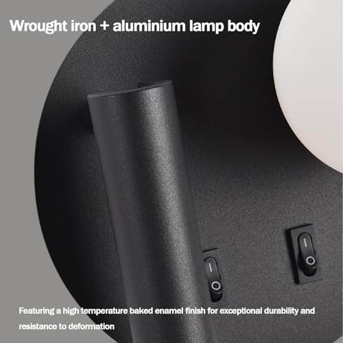 Aplique de pared LED redondo blanco con doble interruptor para dormitorio 2