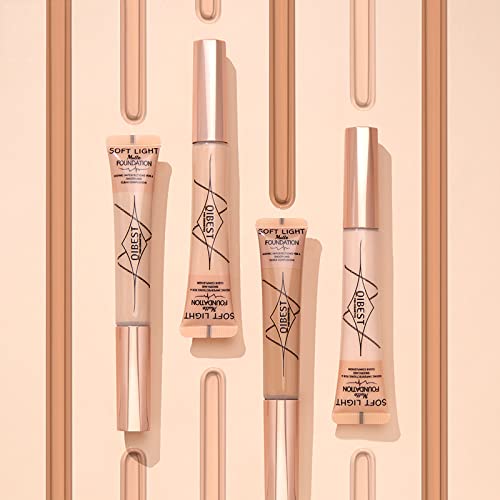 2Pcs Liquid Foundation, 4 In 1 Primer, Foundation, Concealer & Powder With Buildable Coverage, Adapts To Medium Skin Tones, Built-In Flow-Through Sponge Tip Applicator #TOP5
