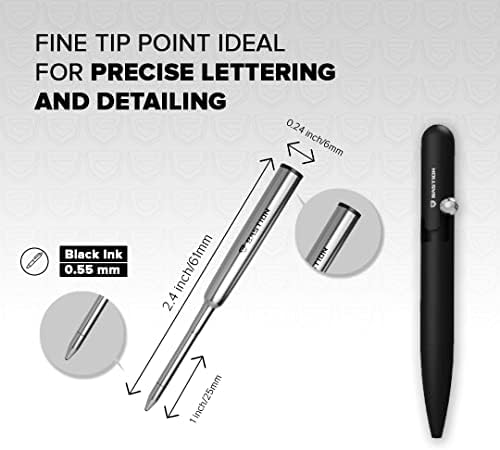 BASTION Ink Pen Refills - Fine Tip Ink Refill Cartridge  Black Blue Red Replacement for All Retractable Bastion Bolt Action Pens - Standard or Gel Ballpoint Pen Ink Refills