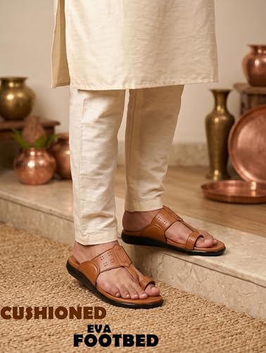 Image of Kolhapuri & Puneri Ethnic Chappal With Super Soft Cushioned Footbed|Ortho & Doctor Comfortable Lightweight Anti-Slip Sole Slipper|Traditional Stylish Ethnic Sandal for MenBB1069