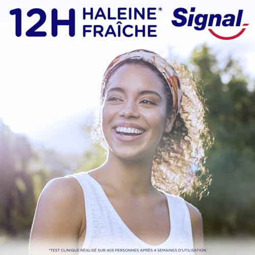 SIGNAL - Extra frische und intensive Zahnpasta – 12 Stunden frischer Atem – extra lang anhaltend – 96% Inhaltsstoffe natürlichen Ursprungs (6 x 75 ml) – Bild 4