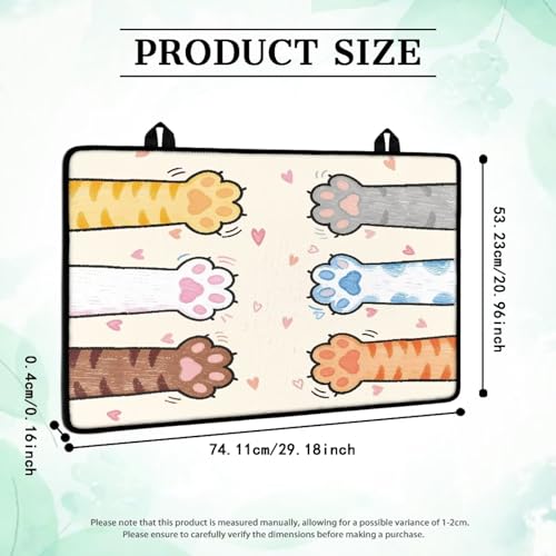 Image of Poceacles Stove Cover for Stovetop, Induction Electric Stove Top Protector Oil Resistant Heat Resistant Washer Dryer Top Mat, 29 inch x 21 inch, Cat Paw Heart Pattern Beige