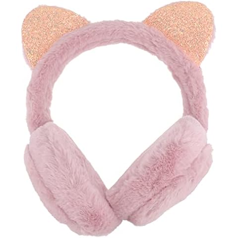 Amosfun Tier Ohrenschützer Glitter Pailletten Gemütliche Katze Ohr Geformt Ohr Wärmer Abdeckung Kätzchen Cosplay Phantasie Kleid Stirnband Headwear Cover