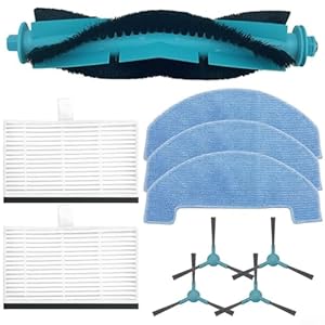 Vasiumic Reinigungsroboter liefert Vakuumfilter Roboter Vakuum Ersatzteile Kit Seitenbürsten Filter Mop Tücher Kompatibles Zubehör (A)