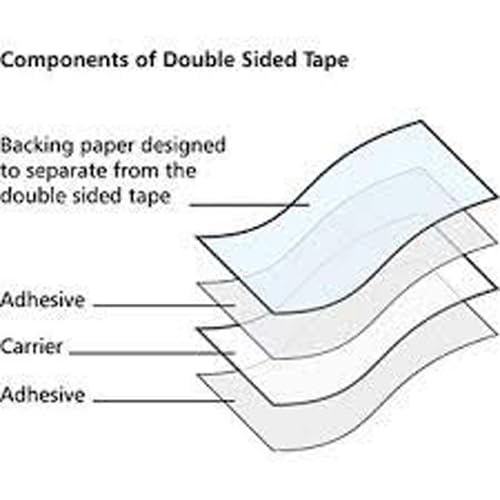 Image of D-fix Double Sided Tissue Tape 24mm x 50m (Pack of 6 Rolls) | Strong Adhesive, Easy Tear, Multipurpose Tape for Arts, Crafts, Scrapbooking, Photography & Office Use