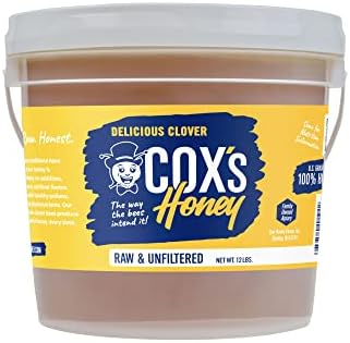 Cox's Honey Bulk 100% Pure Raw Unfiltered Clover Honey, USA, 12 lb