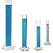 Glass Graduated Cylinder Set, Borosilicate Glass, Single Metric Scale, 4 Sizes - 10ml, 50ml, 100ml, 250ml, Karter Scientific 213C9