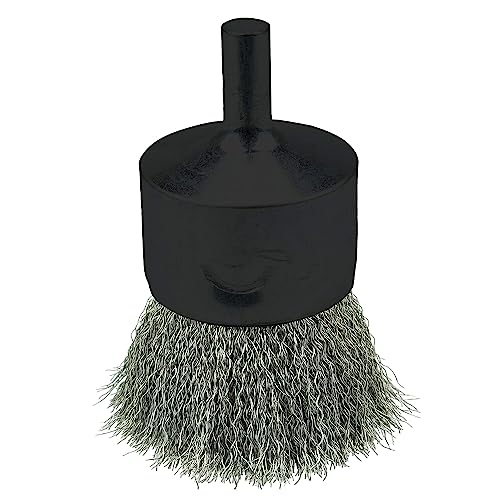 Weiler 10022 1" Crimped Wire End Brush, .0104" Stainless Steel Fill, Made in the USA
