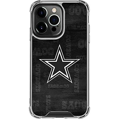 Skinit Clear Phone Case Compatible with iPhone 13 Pro - Officially Licensed NFL Dallas Cowboys Black & White Design