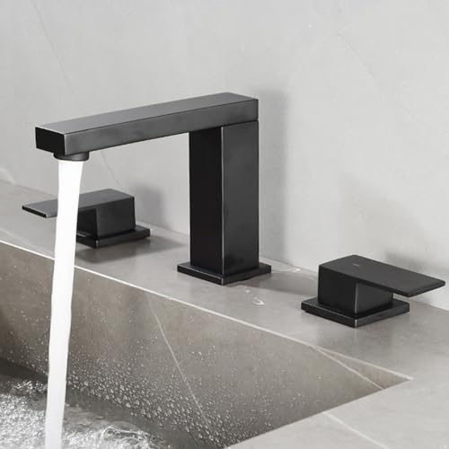 Mélangeur lavabo 3 trous double levier de bassin eau chaude