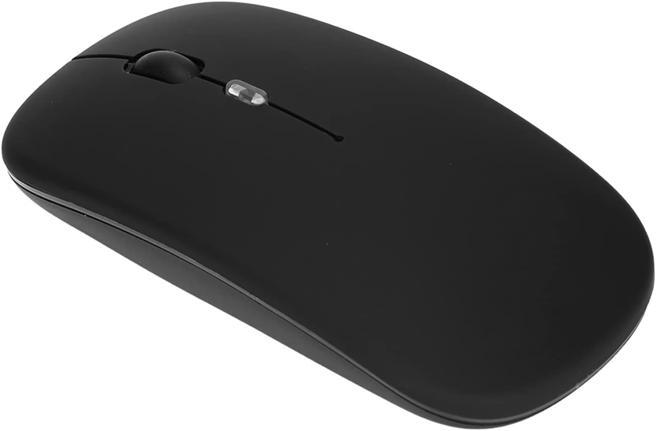 Wire Less 2.4G Ergonomic Dual Mode LED Breathing Light 500mAh Rechargeable Battery Adjustable DPI Office (Black)