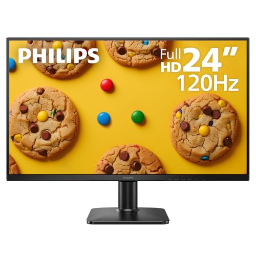Philips 24E2N2100 24 inch IPS FHD (1920 x 1080) 120Hz Gaming Office Monitor, VESA, HDMI x1, VGA Port x1, Eye Care, 4 Year Advance Replacement Warranty
