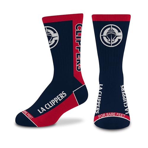 For Bare Feet NBA LOS ANGELES CLIPPERS MVP Crew Sock Team Color YOUTH