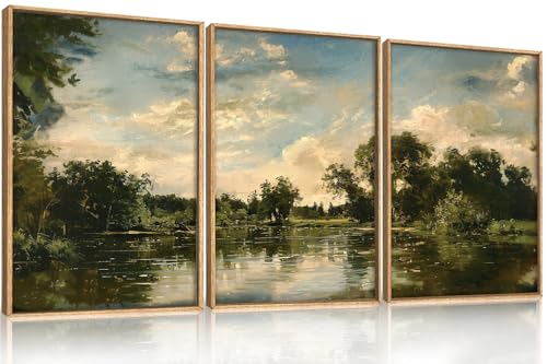 Aryroi Vintage Landscape Framed Canvas Wall Art Set- 16"x24"x3