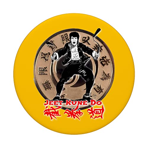 JKD Jeet Kune Do Nunchaku King PopSockets Swappable PopGrip, Black - Image 3