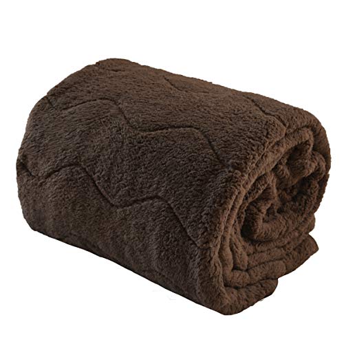 ゆるりら あったか 敷きパッド シングル 100×205cm もこもこ シープボア 冬用 ブラウン 26541-0027