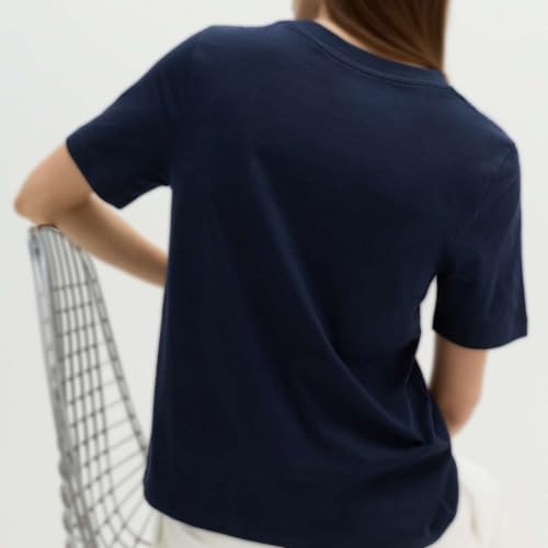 Image of Marks & Spencer Pure Cotton Everyday Fit T-Shirt Navy Blue