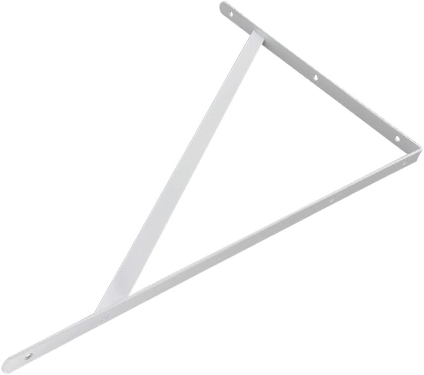 MroMax 1PCS Shelf Bracket 19.69" x 11.81"(LxH) Heavy-Duty Carbon Steel Solid Support Angle Shelving Brackets White