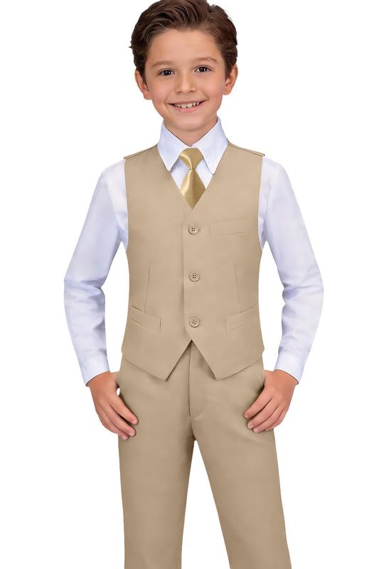 Visaccy Boys Formal Suit Slim Fit Tuxedo Suits for Kids Ring Bearer Outfit