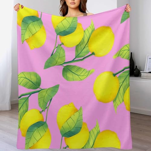 Couverture de lit en peluche plaid canapé décoration jaune citron - 7