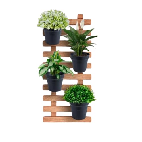 Painel vertical de madeira maciça para flores - floreira ripada 70x31cm