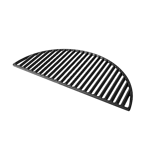 Kamado Joe Durable Half-Moon Cast Iron Cooking Grate with Grill Grate Lifter for Big Joe 24-inch Charcoal Grill and Smokers, Free Standing, in Black, Model BJ-HCICG - Thumbnail 2