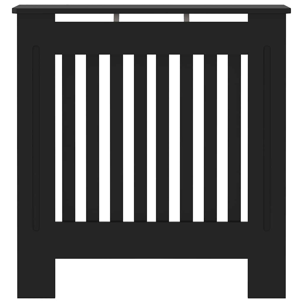 vidaXL Cubierta para Radiador, Armario de Pared para Calentador, Estante para Libros Adornos, Mueble Tapa de Calefacción de Salón, MDF Negro