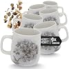 Moritz & Moritz BLOSSOM Coffee Cups Set of 6 - Porcelain Coffee Cups with Floral Design - 380 ml Volume - Ideal Cups for Coffee, Tea, Cappuccino & More - Dishwasher & Microwave Safe Cups Coffee mugs (6x)