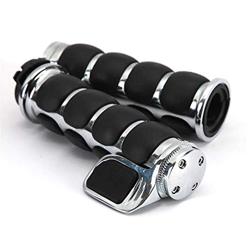 Motorcycle Handlebar Grips 1" 25mm Non-Slip Hand Grip for Motorcycles Cruisers Motor Bikes Choppers (Black-A)