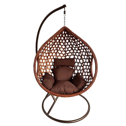ESTEXO Polyrattan Hängesessel Outdoor Hängestuhl mit Gestell Rattan...