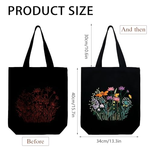 Mamunu AIDACLOTH24-US Canvas Tote Bag Embroidery Kit With Pattern, Beginner Embroidery Kits For Adults thumb #3