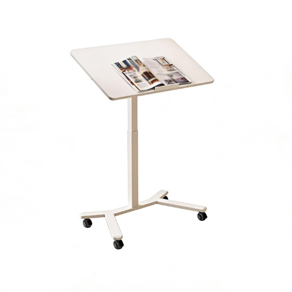 ZTHYSHOZ Side Table Pneumatic Lift Table Computer Desk Bedside Mobile Study Standing with Wheels