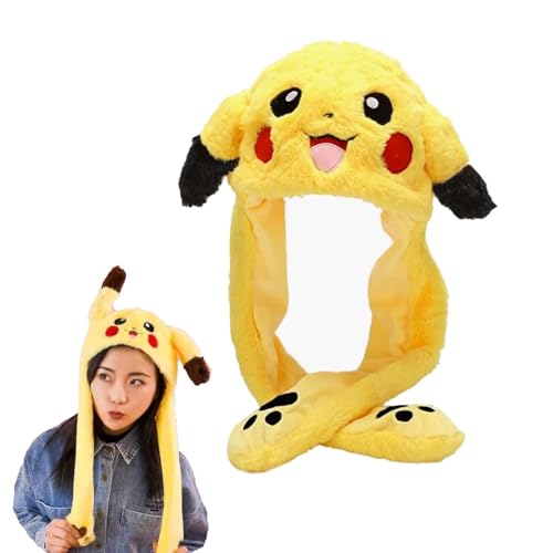 Bonnet avec oreilles mobiles, bonnet de lapin, chapeau de lapin en peluche, Père Noël, cosplay, vacances, Halloween, carnaval, fête, cadeau pour femme, fille, enfant