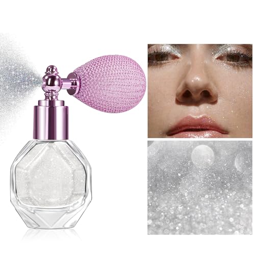 DLZZRS Shimmering Highlighter Powder Spray, Sparkle Powder High Gloss for Face Body & Hair, Long-lasting Glitter Waterproof Face Highlighter Spray for Women Party or Daily Wear (#05)