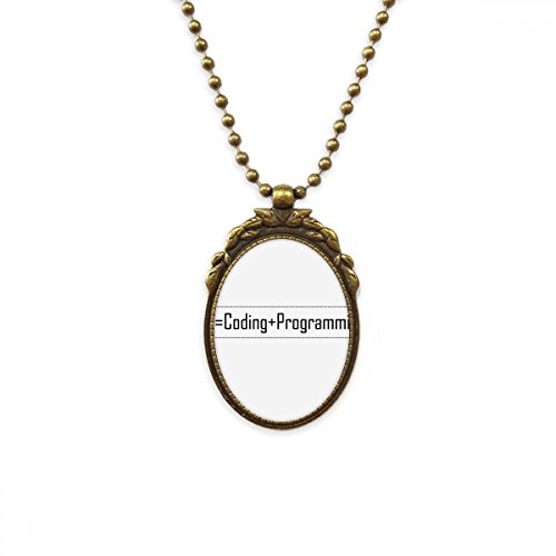Collier programmation informatique pendentif vintage laiton antique homme CS